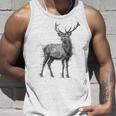 鹿 絵 グラフィック 動物 アート モチーフ 鹿 タンクトップ 彼への贈り物