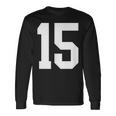 15番のカレッジスポーツスタイル。ホワイト。 長袖Tシャツ ギフトのアイデア