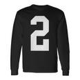 2番の大学スポーツスタイル。ホワイト。 長袖Tシャツ ギフトのアイデア