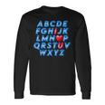 Abc アルファベット I Love You 英語 先生 バレンタインデー 長袖Tシャツ ギフトのアイデア