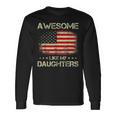 Awesome Like My Daughter Usa Flag Fathers Day Vintage Long Sleeve T-Shirt Gifts ideas
