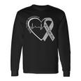 Brain Tumor Awareness Heart Brain Cancer Gray Ribbon Support Long Sleeve T-Shirt Gifts ideas