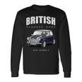 British Classic Car ダークブルー ミニスポーツカー 長袖Tシャツ ギフトのアイデア