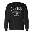 Burton Michigan Mi ヴィンテージ アメリカ国旗 スポーツデザイン 長袖Tシャツ ギフトのアイデア
