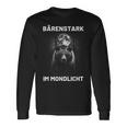 Bärenstark Im Mondlicht 満月 森 月明かり グリズリーベア 長袖Tシャツ ギフトのアイデア