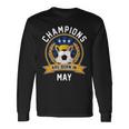 Champion Are Born In May フットボール サッカーボール 誕生日プレゼント 長袖tシャツ 長袖Tシャツ ギフトのアイデア