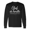 メンズ Chef De Family おもしろフランス語 父の日 長袖Tシャツ ギフトのアイデア