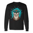 Chill Otteribes 面白いカワウソサングラスデザイン 長袖Tシャツ ギフトのアイデア