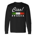 Ciao Italia トリコロールグリーン 白と赤 イタリア国旗 イタリア 長袖Tシャツ ギフトのアイデア