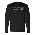 Corazón Azul Amarillo Ucraniano Conoporte De Eslogan Con Ucrania Camiseta de manga larga Ideas de regalos