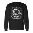 Cosmic Christmas Adventure ヴィンテージ宇宙飛行士サンタスペース 長袖Tシャツ ギフトのアイデア