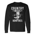 Country Music And Bonfire ウエスタンカントリーラインダンスブーツ 長袖Tシャツ ギフトのアイデア
