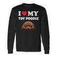 Cute I Love My Toy プードル 犬の飼い主 長袖Tシャツ ギフトのアイデア