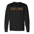 Céline レオパード こんにちは私の名前は、名です 長袖Tシャツ ギフトのアイデア