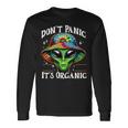 Don't Panic It's Organic Alien Ufo 面白いプリント 長袖Tシャツ ギフトのアイデア