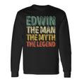 Edwin The Man The Myth The Legend シャツ ファーストネーム Edwin 長袖Tシャツ ギフトのアイデア