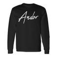 Elegant Handwritten Font Andor Calligraphy 長袖Tシャツ ギフトのアイデア