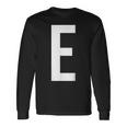 E字アルファベット モノグラム イニシャル 長袖Tシャツ ギフトのアイデア