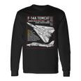 F-14 Tomcat Us American Carrier航空機 ブループリント 長袖Tシャツ ギフトのアイデア