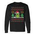 Frog Wearinganta Hat Christmas Lights Xmas Frog 長袖Tシャツ ギフトのアイデア