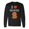 Baby Beavers Minimalist Cute I Love Beaver 長袖Tシャツ ギフトのアイデア