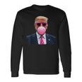 Pop Trump Pink Bubble Gumintage Trump Pink Glasses 長袖Tシャツ ギフトのアイデア