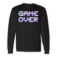 Game Over 8Bit ゲームオーバー 8ビットピクセル レトロヴィンテージビデオゲームグラフィック ゲーマー 長袖Tシャツ ギフトのアイデア