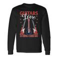 Guitars ストリングチーズ エレキギター付き 長袖Tシャツ ギフトのアイデア