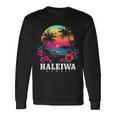 Haleiwa ハワイ ハワイアン ハイビスカス 花 サーファー お土産 長袖Tシャツ ギフトのアイデア