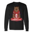 Happy Canada Day 面白いカナダのクマの旗 長袖Tシャツ ギフトのアイデア