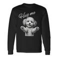 Hug Me トイプードル アートデザイン 可愛い おしゃれ 犬 動物 長袖Tシャツ ギフトのアイデア
