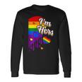 I'm Hers &He's Mine 虹のハート Lgbtq プライド デザイン 長袖Tシャツ ギフトのアイデア