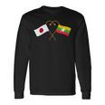 Japanese Flag Myanmar Flag ミャンマー遺産 ミャンマーのルーツ 日本の国旗 ミャンマーの国旗 長袖Tシャツ ギフトのアイデア