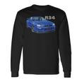 Jdm 車 R34 ベイサイド ブルー-Spec Ii 長袖Tシャツ ギフトのアイデア