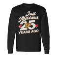 Just Married 25 Years Ago シルバーウェディング 長袖Tシャツ ギフトのアイデア