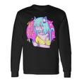 Kawaii Gamer ネコガール メンヘラ 美的パステル ゴス キュート 長袖Tシャツ ギフトのアイデア