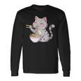 Kawaii Ramen Cat Neko Cute Anime Noodle Lover 長袖Tシャツ ギフトのアイデア