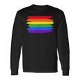 Lgbt ハートにレインボーフラッグ 長袖Tシャツ ギフトのアイデア