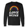 Lgbt フラッグ プライド ポケット レインボー Love Wins パーティー レインボー 長袖Tシャツ ギフトのアイデア