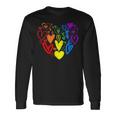 Lgbtq レインボーフラッグハート Lgbtqia バレンタインデー プライドムーン 長袖Tシャツ ギフトのアイデア