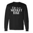 Life Is A Monkey Bike ゴリラバイク 漫画デザイン 長袖Tシャツ ギフトのアイデア