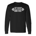 Lift Heavy Run Fast ウェイトリフターランナー ヴィンテージジムワークアウト 長袖Tシャツ ギフトのアイデア