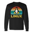 Linux レトロ ヴィンテージ ペンギン オタク ペンギン オペレーティング システム オタク 長袖Tシャツ ギフトのアイデア