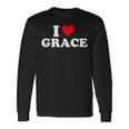 I Love Grace I Heart Grace ファーストネーム グレース ジョーク 面白い 長袖Tシャツ ギフトのアイデア