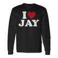 I Love Jay I Heart Jay レッドハート 長袖Tシャツ ギフトのアイデア