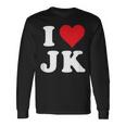 I Love Jk Initials I Heart JK First Last Name J K 長袖Tシャツ ギフトのアイデア