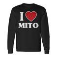 I Love Mito、ハートのある日本の都市 長袖Tシャツ ギフトのアイデア