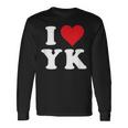 I Love Yk Initials I Heart YK First Last Name Y K 長袖Tシャツ ギフトのアイデア