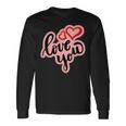 Love You Heart バレンタインデー 好きな人 パートナー 愛 長袖Tシャツ ギフトのアイデア