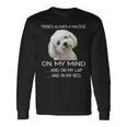 Maltese Puppy Is On My Mind 面白い犬のオーナーデザイン 長袖Tシャツ ギフトのアイデア